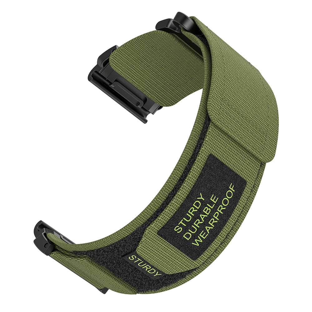 QuickFit 26mm Nylon Velcro Watch Band Strap for Garmin Fenix 8 51mm, Fenix 7X 6X Pro, Epix 2 Pro/Tactix 8 51mm, Instinct 3 50mm