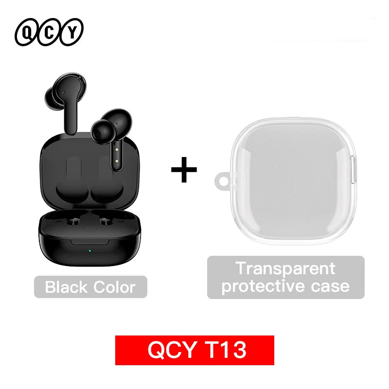 QCY T13 Wireless Bluetooth Earphone with 4 Mics ENC HD Call Headset V5.1 TWS Earphone Touch Control Earbuds Long Standby 40H
