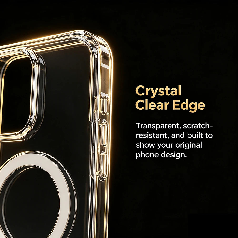 Original Clear Magnetic Phone Case For iPhone 18 17 Pro Max 16 15 14 Plus 13 12 Mini For Magsafe Wireless Charging Protect Cover