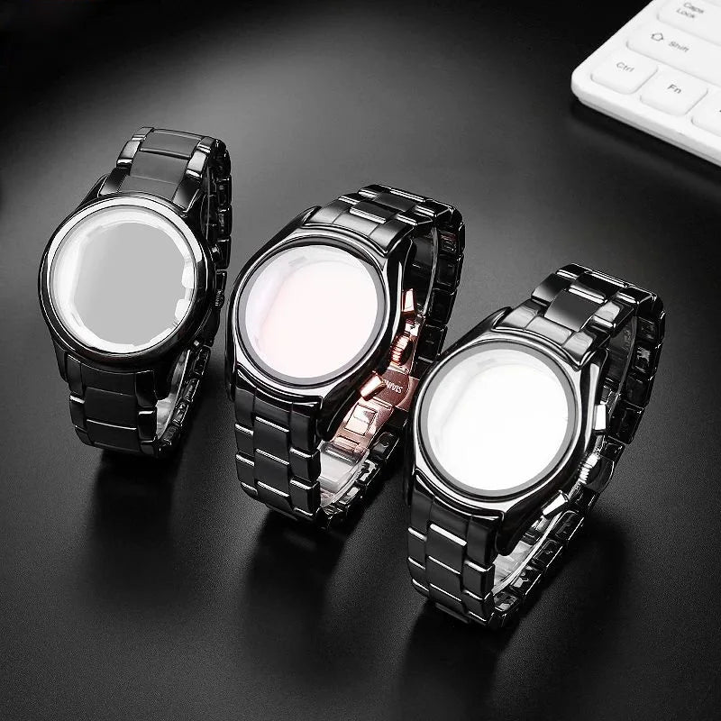 High quality Ceramic case watchband for Armani watch AR1451 AR1452 AR1400 AR1410 AR1421 AR1440 Men's black strap accessories