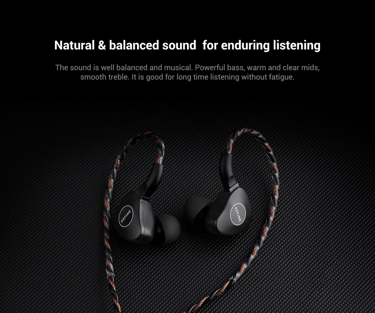KEFINE Klanar 14.5mm Planar Magnetic Driver Hifi Wired IEM Earphones with CNC Metal Housing & Detachable 0.78 2pin 3.5mm Cable