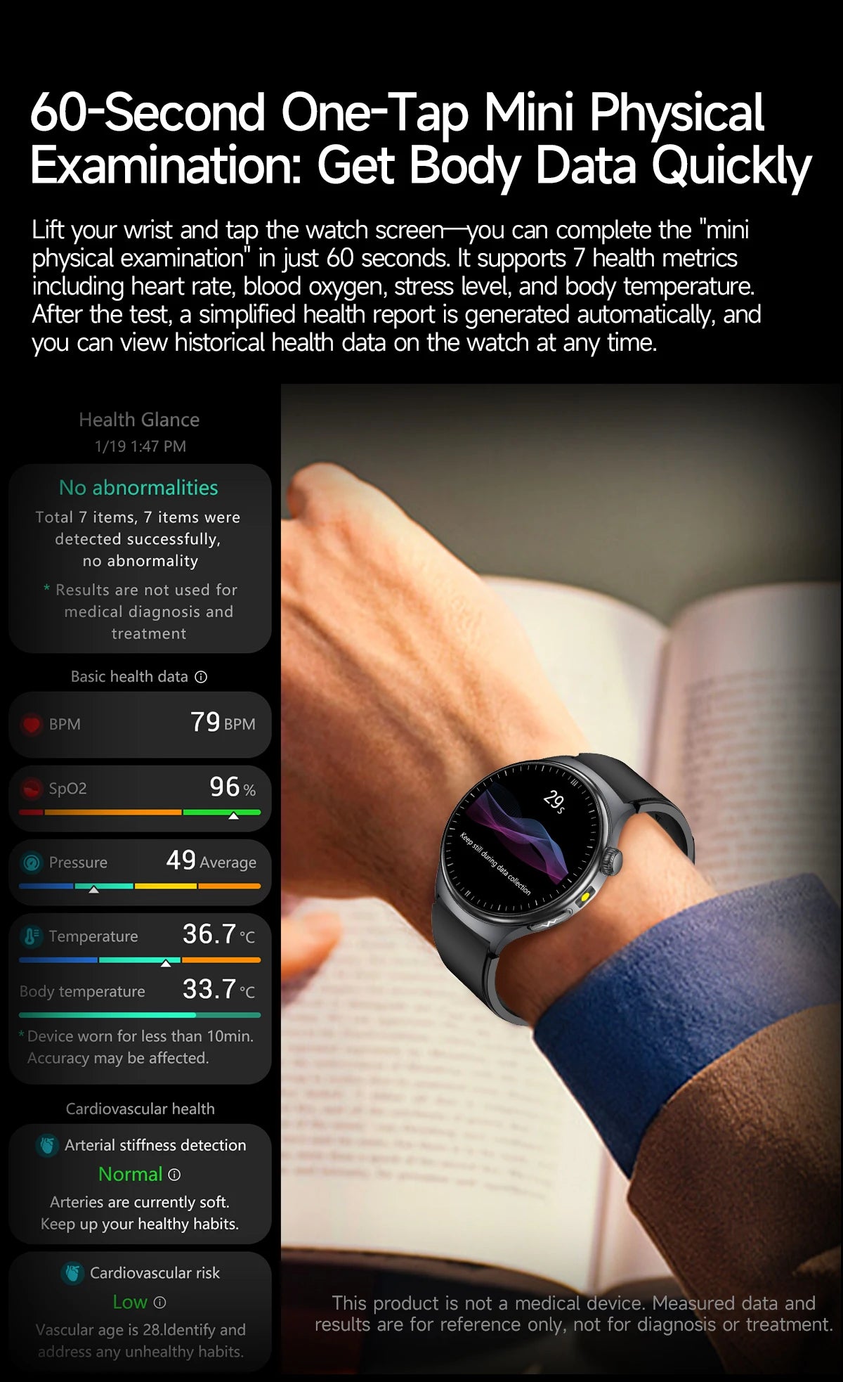 2026 New AI-Diagnosis Care Smartwatch ECG+PPG Accurate Uric Acid Blood Pressure Body Fat Five Organ Fitness Waterproof Smartwatc