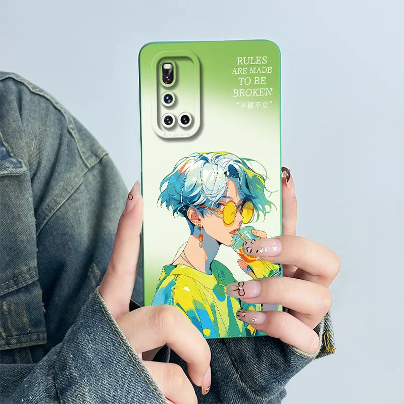 For Vivo V19 Phone Case vivoV19 Back Cover Soft Silicone Sweet Painted Cartoon Shell Capa Lovely Printed Protective Coque Cases