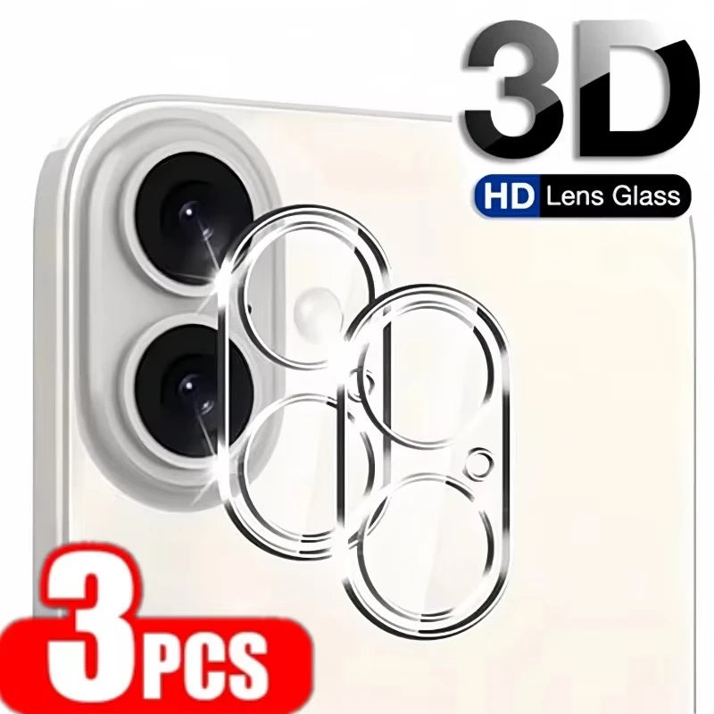 3PCS Camera Lens Glass For iPhone 17 Air 16 18 Pro Max 16 Plus 15 14 11 13 12 Mini HD Lens Protective Glass For iPhone 18 Ultra