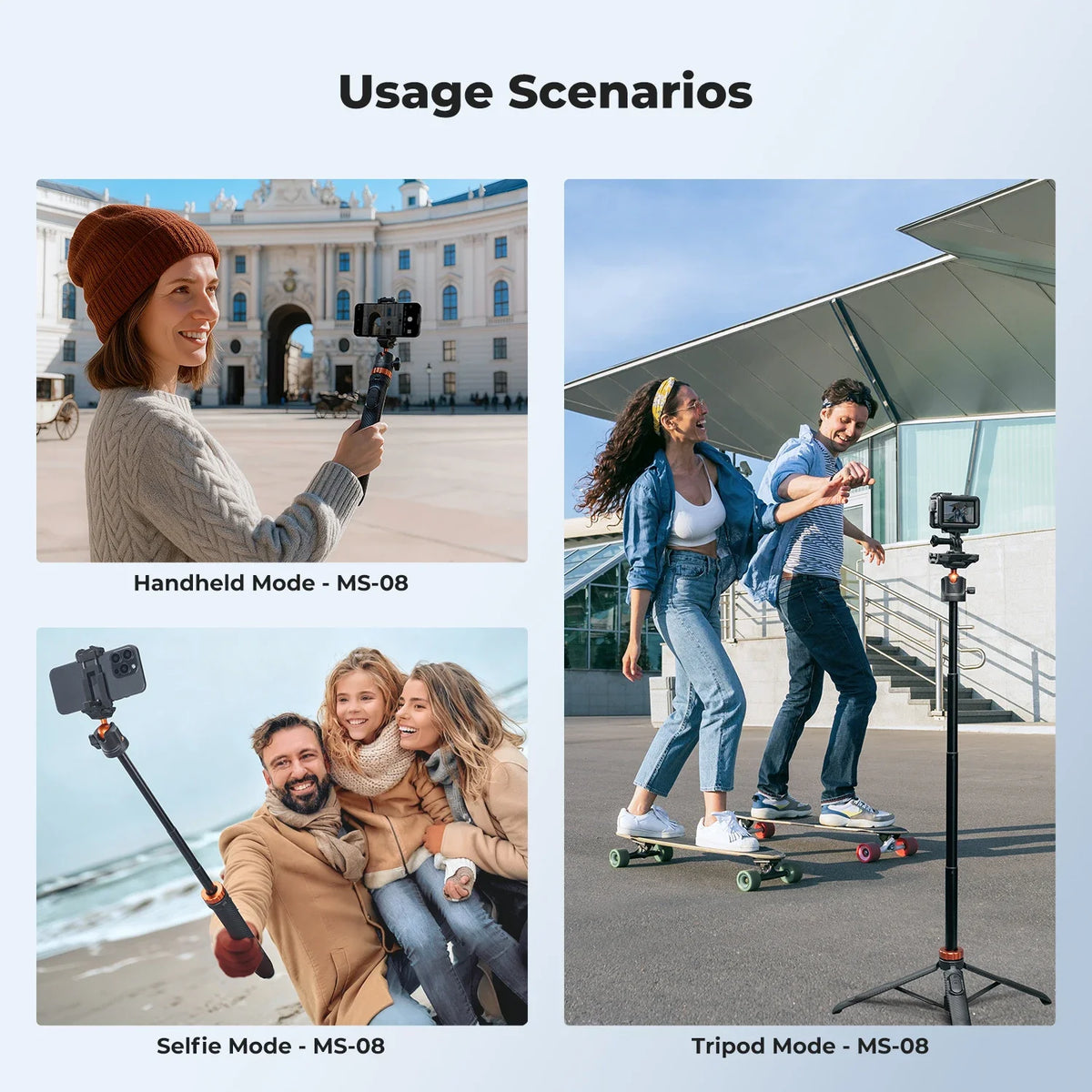 K&F CONCEPT Phone Selfie Stick Tripod 2-in-1 Extendable Cell Phone Tripod Stand with Remote 360° Ball Head for DJI Osmo Pocket3