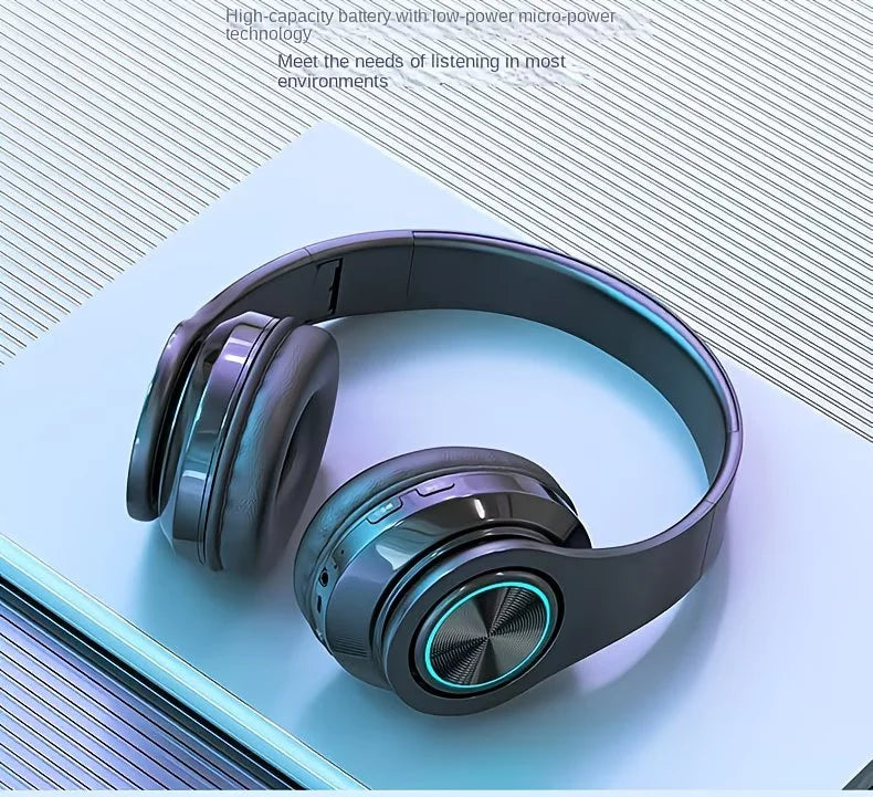 Headsets Gamer Headphones Blutooth Surround Sound Stereo Wireless Earphone USB With MicroPhone Colourful Light PC Laptop Earbuds