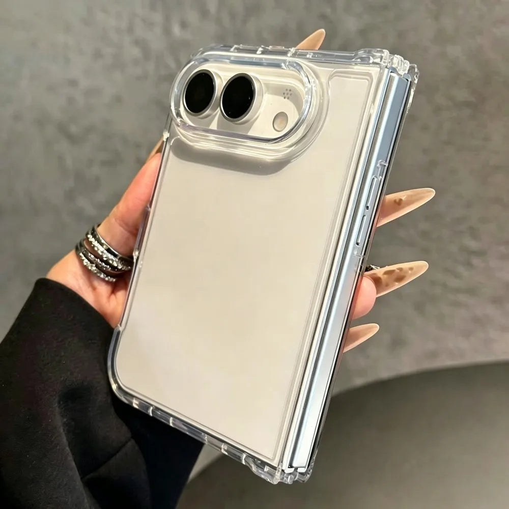 New Luxury Slim Clear Silicone Phone Case for iPhone Duo Ultra iPhone Fold 18 Transparent Wide Full Protection Shockproof Cover