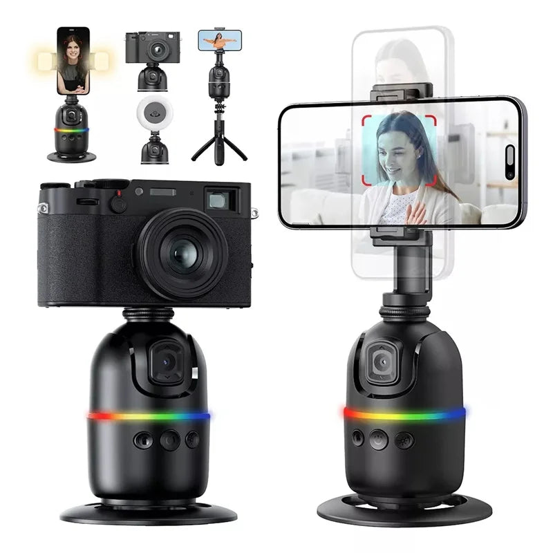Roreta Multifunctional Selfie Stick with Light Anti Shake Shooting Image Stable for iPhone Smartphone Handheld Gimbal Stabilizer