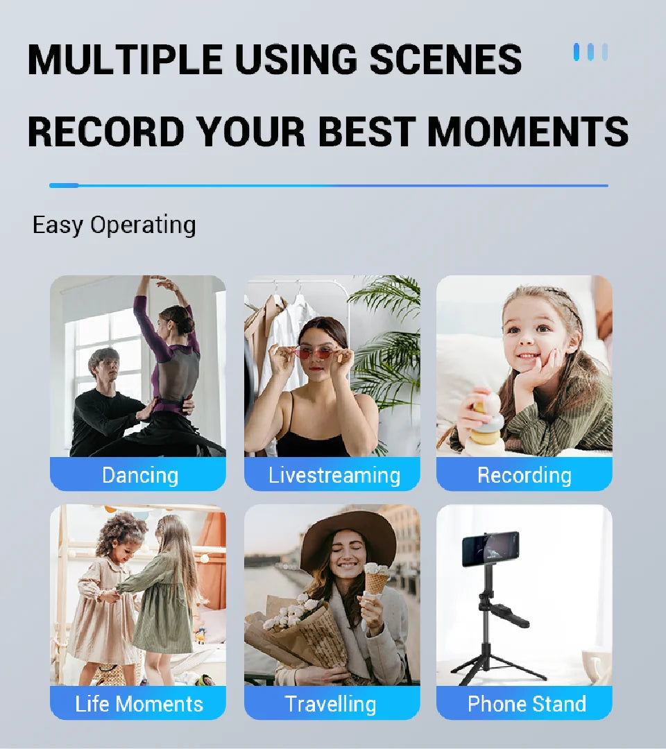 FGCLSY New Tripod for Smartphone Camera,Stand with Bluetooth shutter and light,Wireless Selfie Stick brackets with Phone Holder