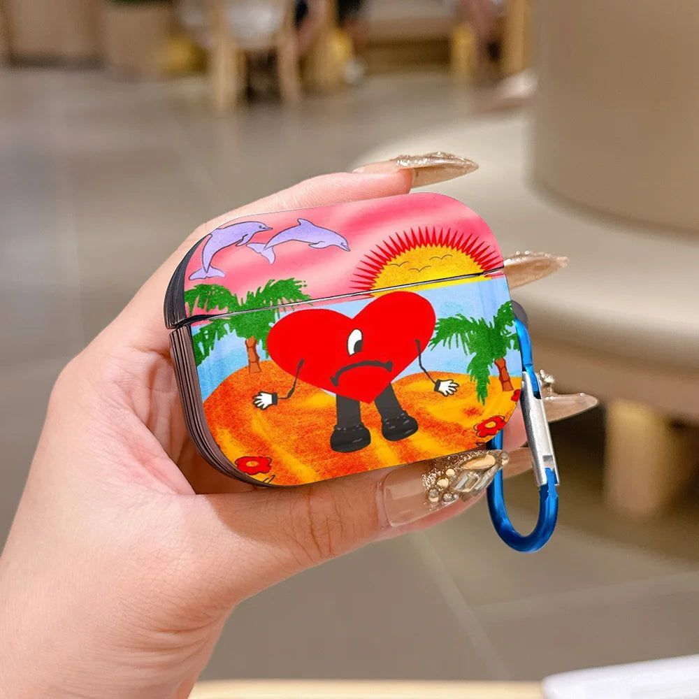 Singer B-Bad B-Bunny Translucent Silicone Case for Airpods 4 3 Pro 2 1 Wireless earphone Headphone Pro2 Protective Covers