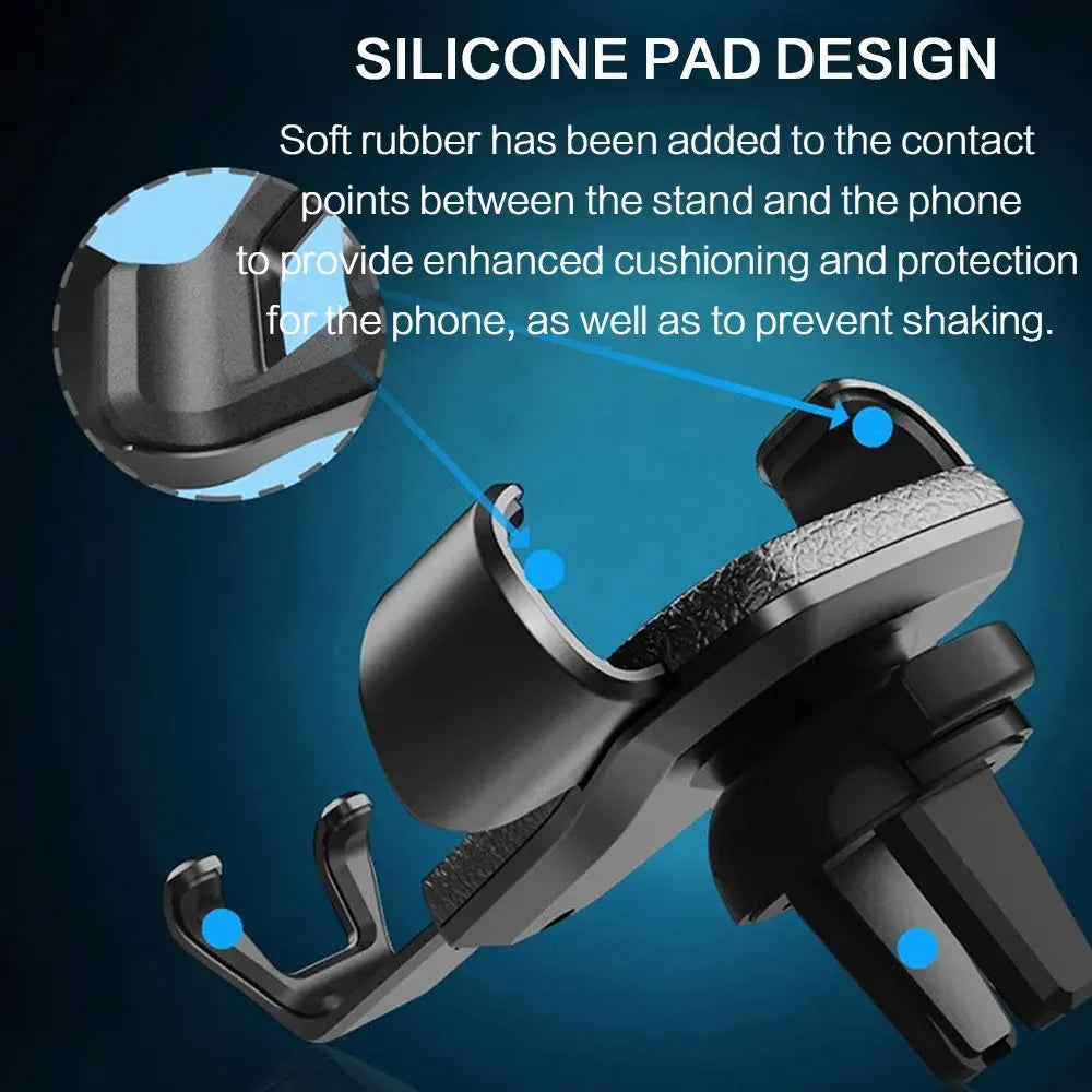 Car Phone Mount Gravity Phone Holder Air Vent Mount Anti Shake Stable Universal Car Holder One Hand Operation Automobile Cradle Compatible With Iphone Samsung Xiaomi Smartphone Auto Lock Ventilation Support Stand 360 Degree R