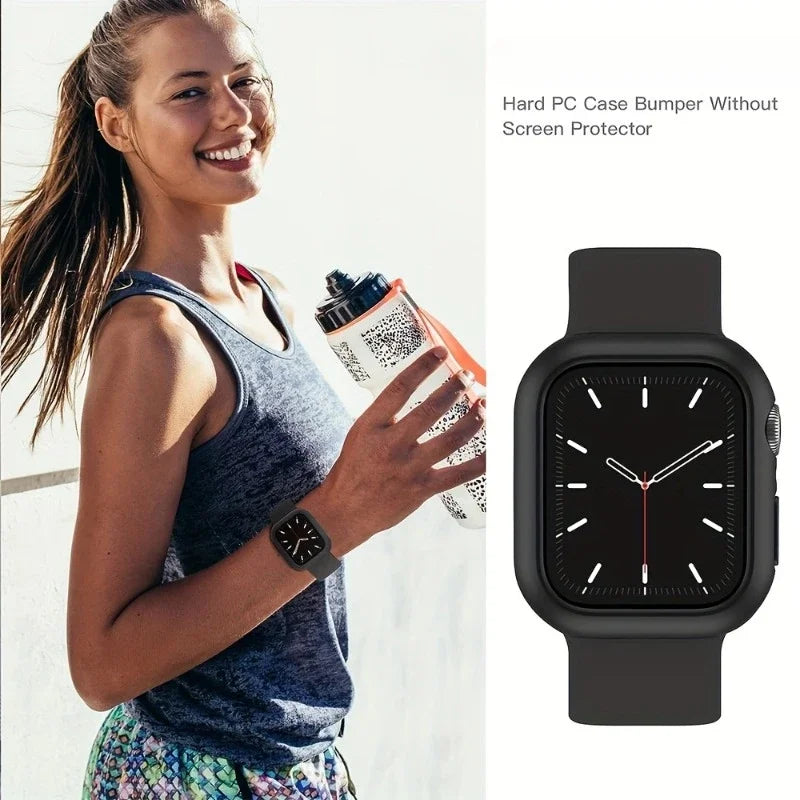 Hard Pc Bumper Case For Apple Watch case 41mm 45mm 46mm 44mm Cover No Screen Protector Accessories iWatch Series 12 11 10 8 9