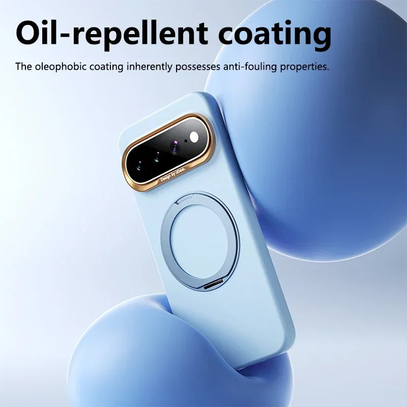 360 Rotating Bracket Liquid Silicone for Magsafe Phone Case for Google Pixel 11 10 Pro XL 10A Magnetic Wireless Charging Cover