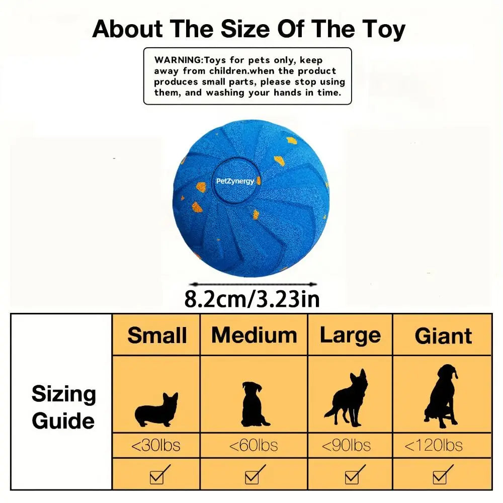 Bite Resistant Smart Dog Toy Ball Wear Resistant Durable Automatic Moving Ball Toy with Light USB Rechargeable Dog Bouncing Ball