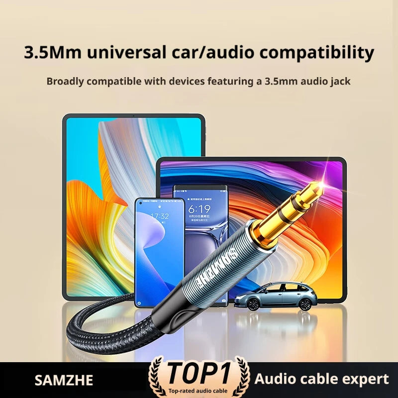 SAMZHE Jack Aux Cable 3.5mm Audio Cord Aux Jack 3.5 Male to Male Cable Jack 3.5 Audio Cord for Phone Car Headphones Speaker MP3