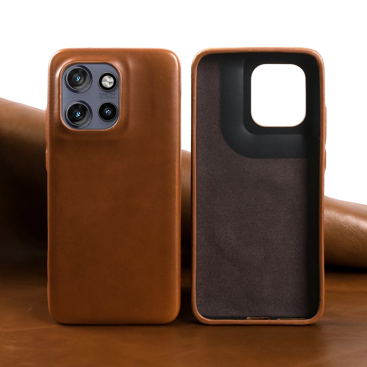 Luxury Oil Wax Genuine Leather Back Cover Case for Motorola G45 G85 Edge 50 Pro Fusion S50 Neo X50 Ultra Phone Case Coque Fundas