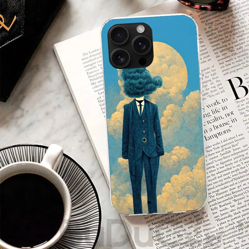 Rene Magritte Art Cover For iPhone 17 Air 16 16E 15 Pro Max 14 Plus 13 Mini Phone Case 12 11 7 8 SE Customized Print Shell 16 15