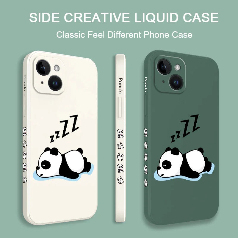 Sleepy Panda Phone Case For iPhone 16 16e 15 14 13 12 11 Pro Max Mini X XR XS SE2020 8 7 Plus 6 6S Plus Cover
