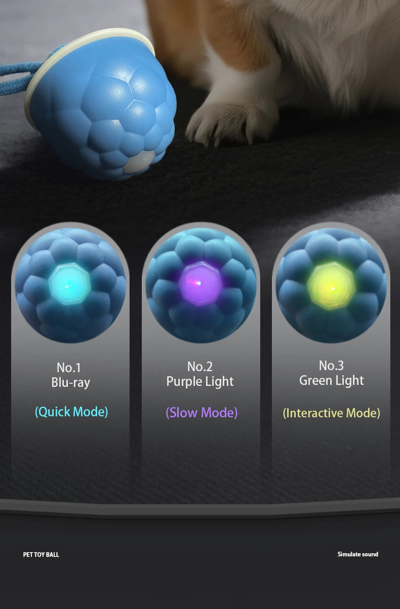 Smart Self-Rolling Electric Dog Ball with Sound Autonomous Operation Realistic Bark & Roll Chew-Resistant for Small Dog Training