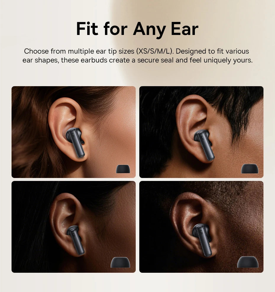 Baseus Bowie MP1 ANC Bluetooth 6.0 True Wireless Earbuds -55dB Adaptive Hybrid ANC Earphones Hi-Res LDAC 6-Mic ENC In-Ear Buds