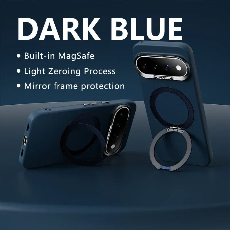 360 Rotating Bracket Liquid Silicone for Magsafe Phone Case for Google Pixel 11 10 Pro XL 10A Magnetic Wireless Charging Cover