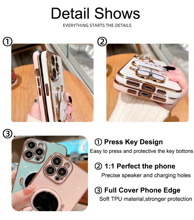 Mirror Plating Phone Holder Case For Samsung Galaxy S23 S20 S22 S21 S10 S9 S8 Note 10 20 8 9 Plus Ultra 5G S20 Fe Stand Cover
