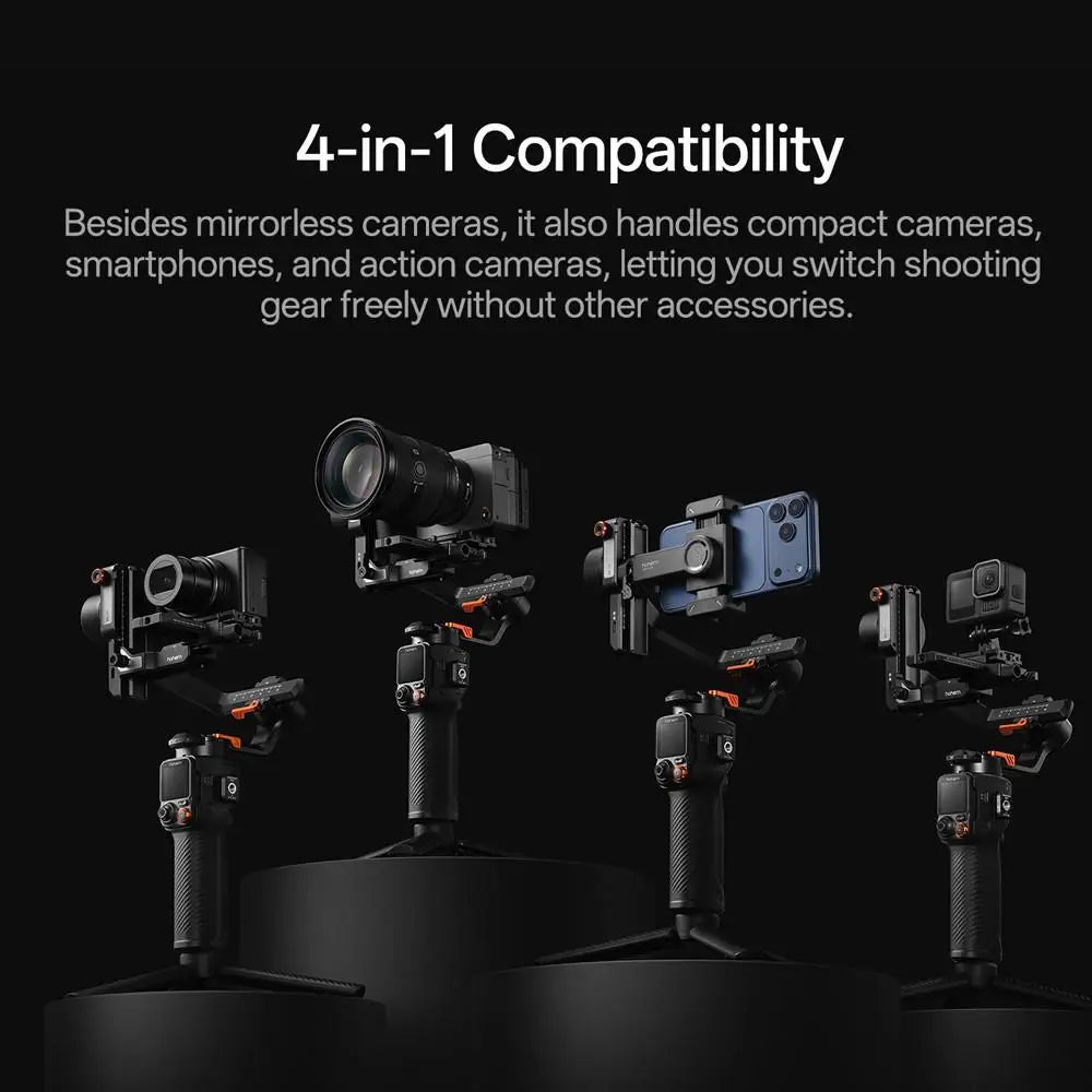 Hohem iSteady MT3 Pro AI Camera Gimbal Stabilizer 2.5KG Payload with CCT RGB Fill Light Touch Screen for DSLM/Phone/Action Cam