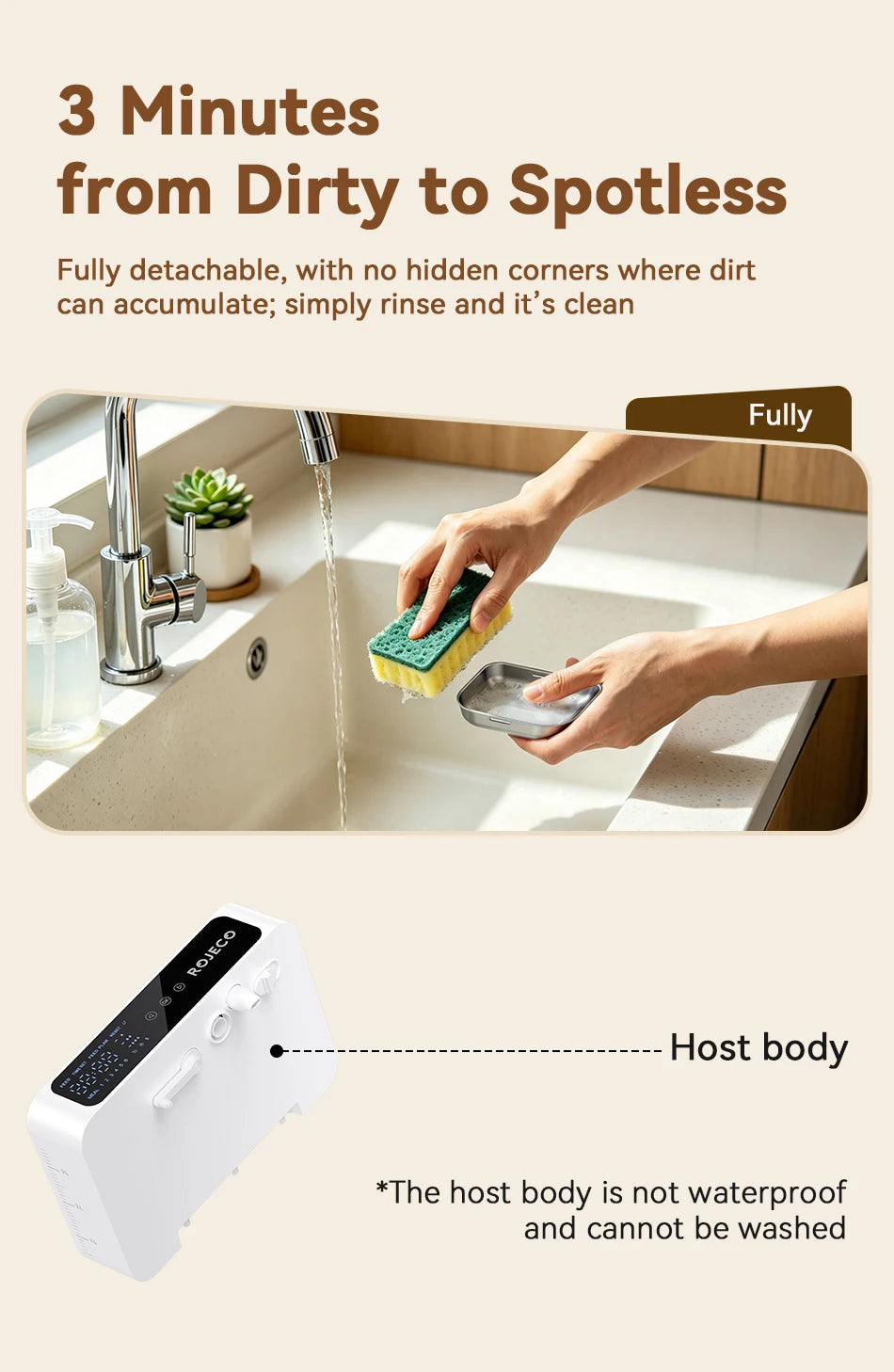 ROJECO Wireless Cat Water Fountain Smart Pet Water Dispenser for Cat 2000mAh Automatic Sewage Separation Cat Drinking Fountain