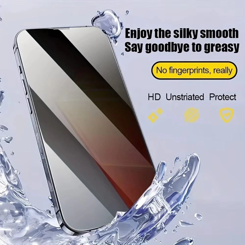 Easy Installation Privacy Screen Protector For iPhone 18 17 Pro Max 16 16e 15 14 13 12 11 XR XS 16e Air Oleophobic Coating Glass