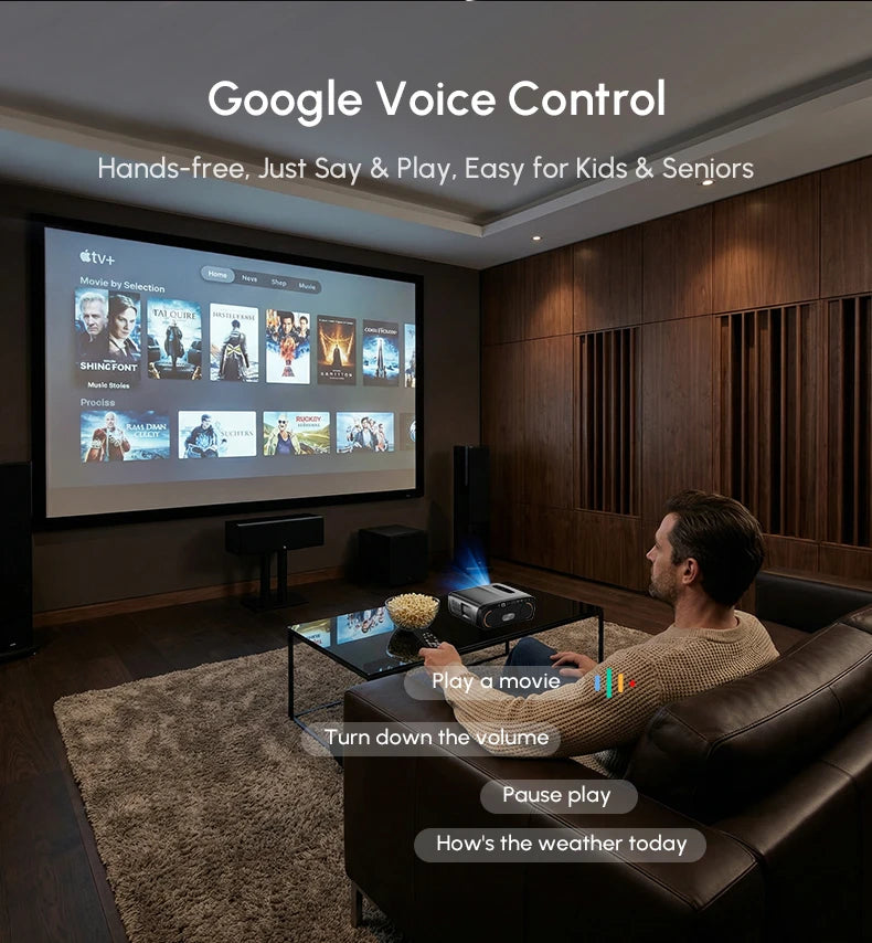 New 4200ANSI 1000D Google TV Projector 4K Supported Netflix Certified Auto Focus Home Theater HiFi Stereo with Dual Mic 2026