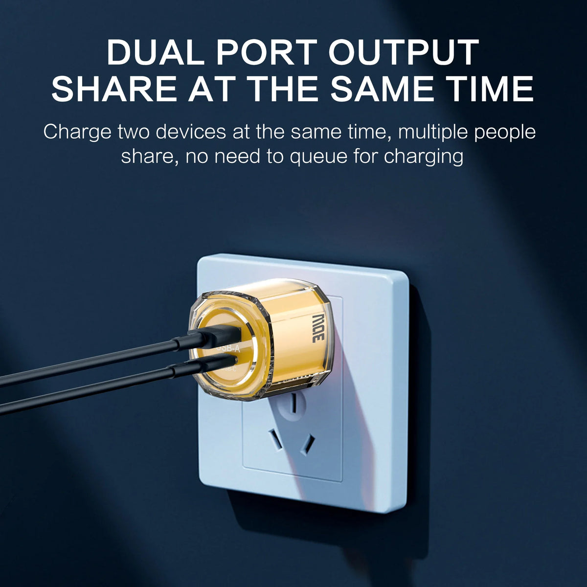 30W USB Type C Charger 2 In 1 Fast Charging Mobile Phone Adapter For iPhone Samsung Xiaomi Huawei PD Quick Charge Wall Charger