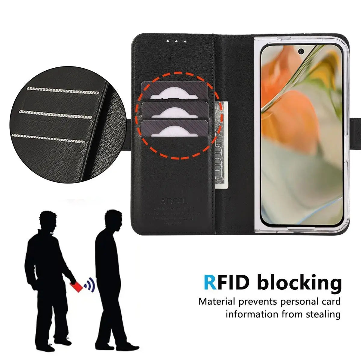 For Google Pixel 11 Pro Fold Case PU Leather Pattern Flip All Inclusive Phone Cover Fingerprint-Resistant Shockproof Bumper