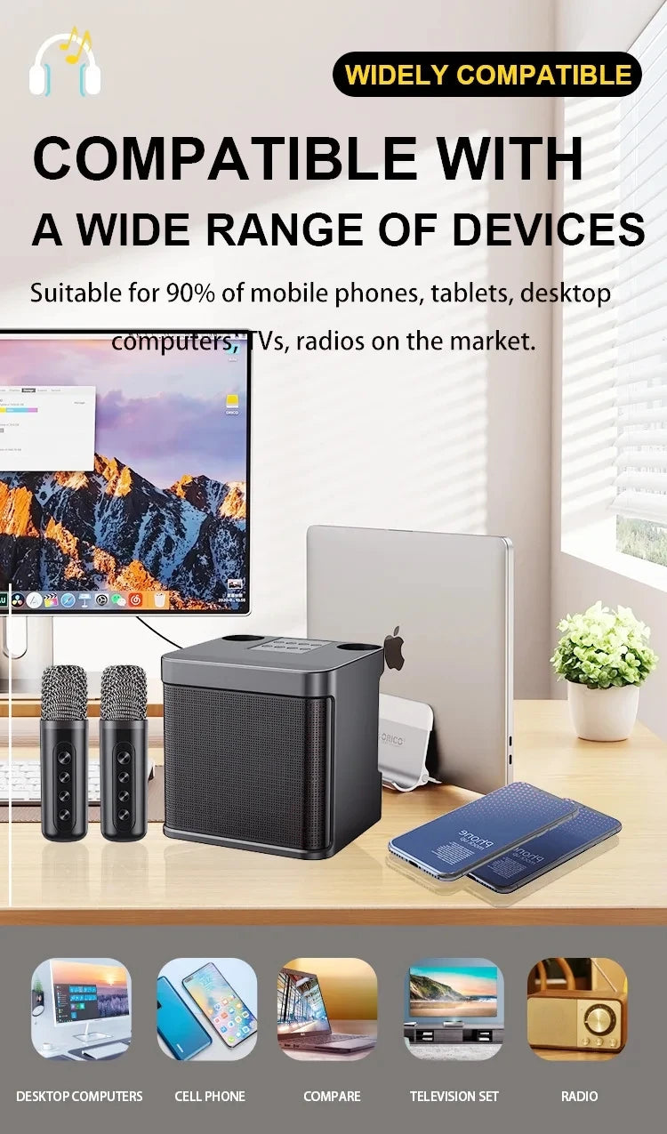 Karaoke Bluetooth Wireless Speaker With Microphone Portable Machine Caixa De Som Sound Box Music Column Blootooth Audio Coluna