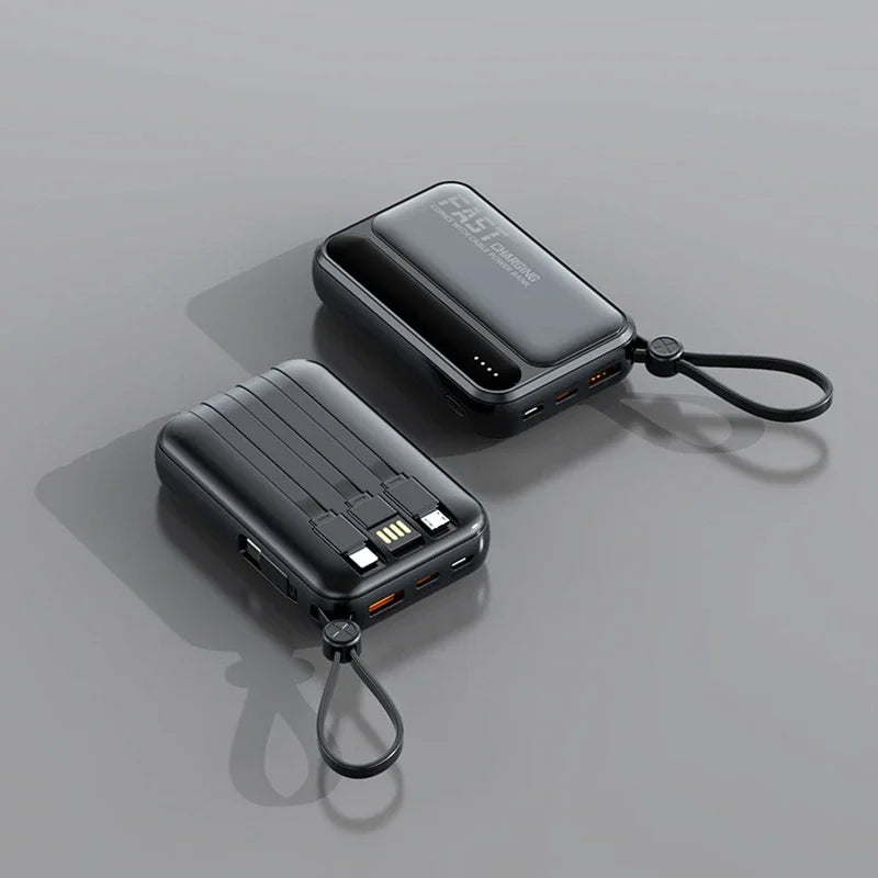 Lenovo CCC Mini Power Bank 500000mAh 4 Built in Cables Fast Charging Large Capacity Portable External Battery For iPhone Xiaomi