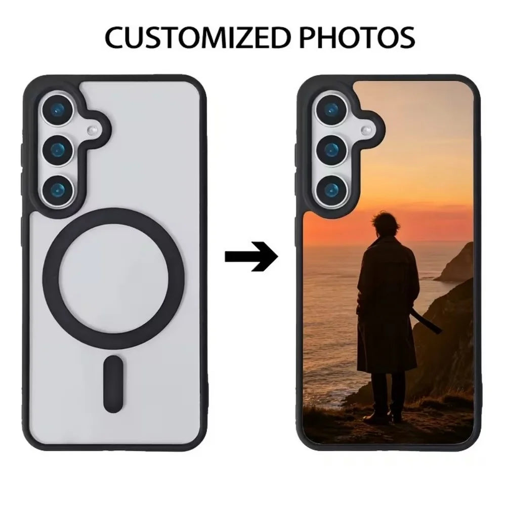 DIY Customized Pouple Photo Phone Case For Samsung Galaxy S26 S25 S24 S23 S22 Ultra Plus FE 5G Color Magsafe Protective Cover