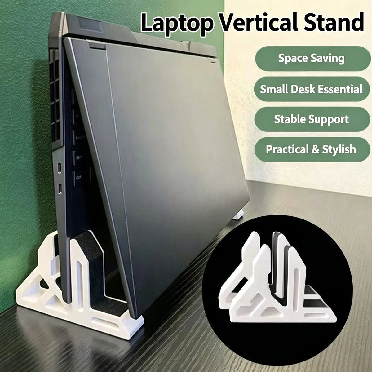 Laptop Vertical Stand Dual‑Use Desktop Holder With Anti‑Slip Strip For Laptop Tablet Phone Space‑Saving Upright Support Bracket