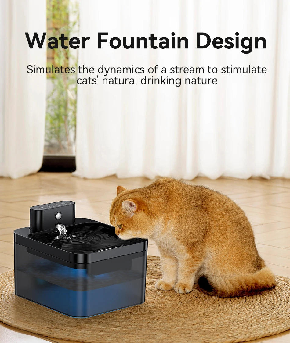 ROJECO Wireless Automatic Cat Water Fountain 2600mAh Pet Water Dispenser For Dog Cat Infrared Sensor Smart Pet Drinkier Fountain