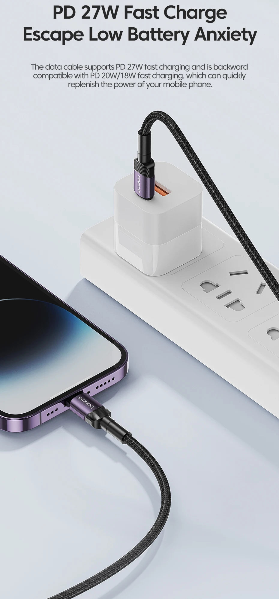 Toocki PD 20W USB C To Lightning Cable For iPhone 14 13 12 11 Pro XS 8 Type C To Lightning Cable Data Wire Fast Charging Cable