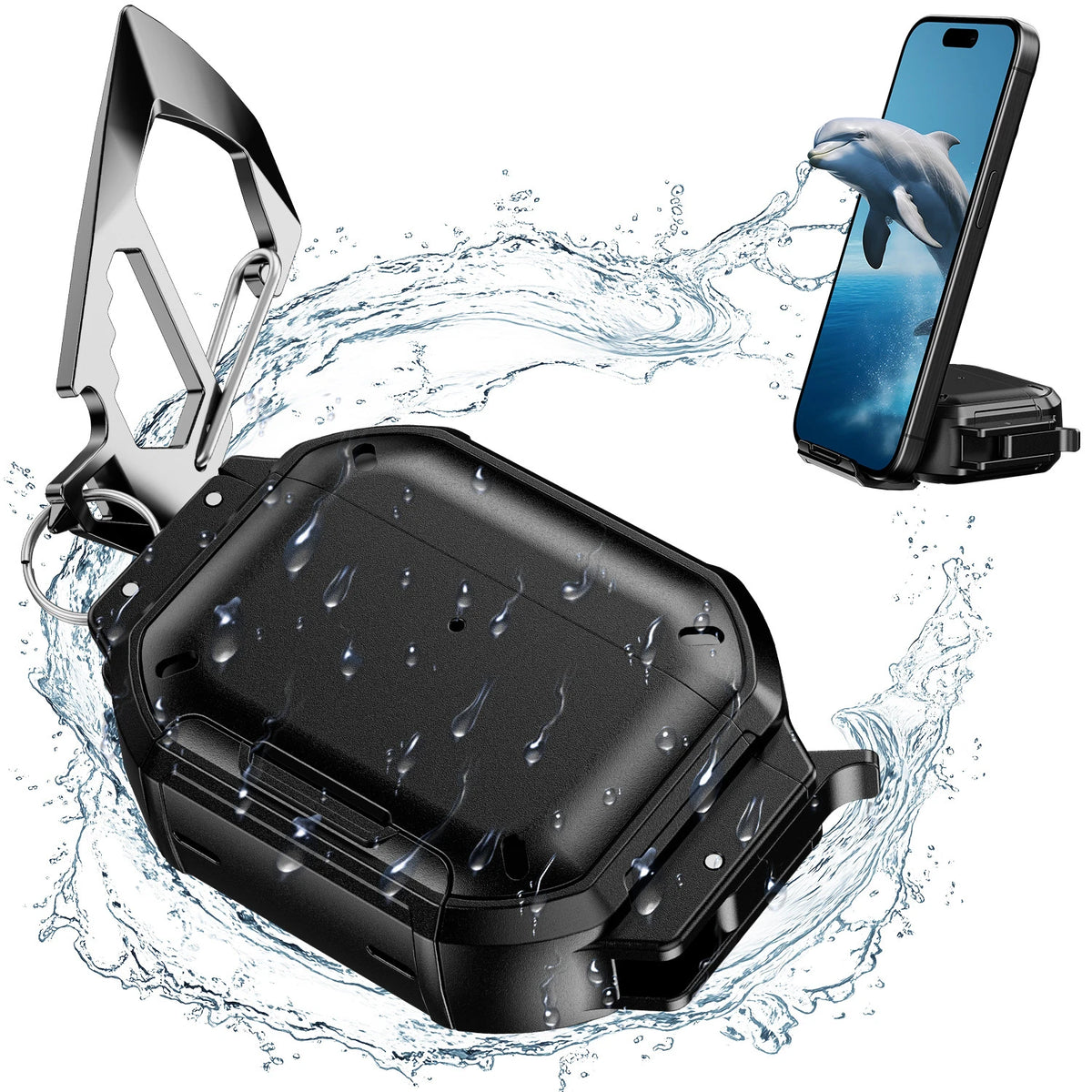 2026 for AirPod 5 Waterproof Case with Lock Sturdy Rugged Case Shockproof Headphone Case for AirPods Pro 3/4/5 Earbuds Cases