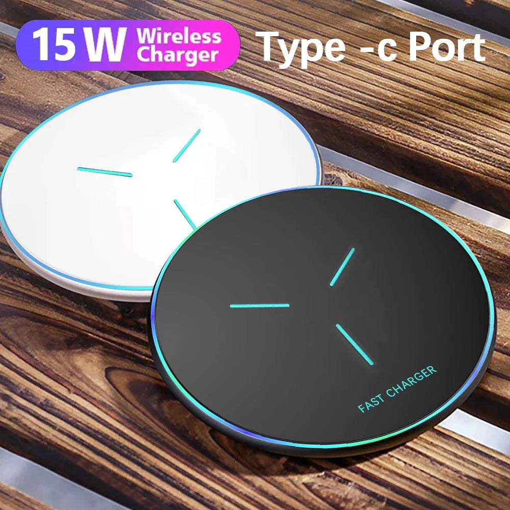 Wireless Charger Pad Induction Fast Wireless Charging Station For iPhone 17 16 15 14 13 12 Pro Max Samsung Xiaomi Oppo Huawei