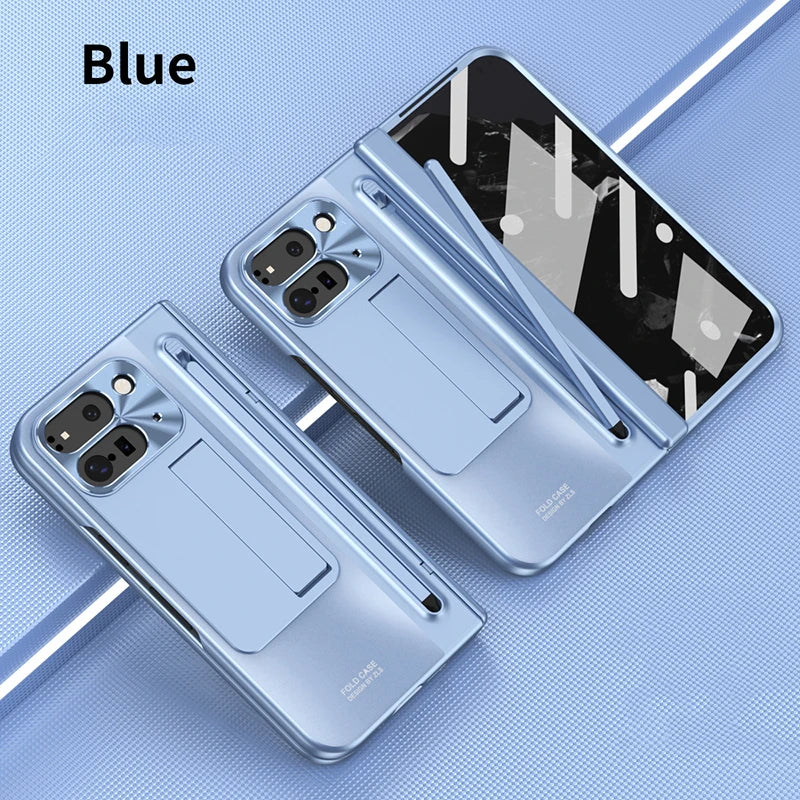 For Google Pixel 10 9 11 Pro Fold Case With Hinge Protection & Stylus Pen & Foldable Bracket & Screen Protector PhoneCover Shell