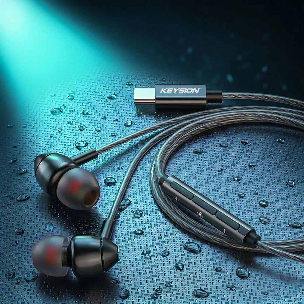 KEYSION Type-C HiFi Game In-Earphone EQ Adjustment 32bit/384kHz DAC Hardware Decoding Heaphone USBC Phone Wired Headset with Mic