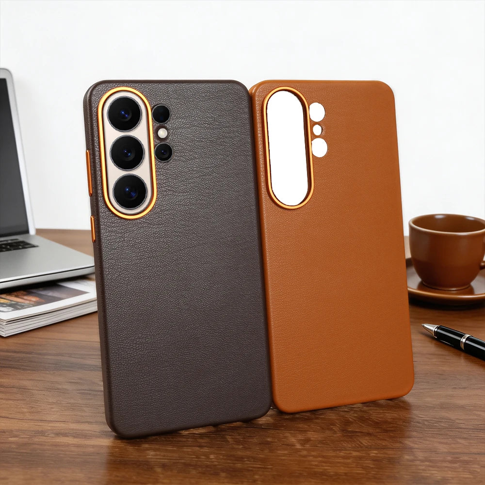 For Magsafe Premium Leather Case for Samsung Galaxy S26 Ultra S26Ultra S26Plus S25 Plus S25Ultra Phone Case Cover Magnetic Coque