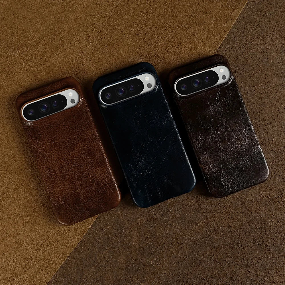 ZWW Genuine Leather Case for Google Pixel 10 Pro 9Pro 8Pro 6A 6Pro 7Pro Vintage Phone Cases Capa Back Coque Shell Carcasa