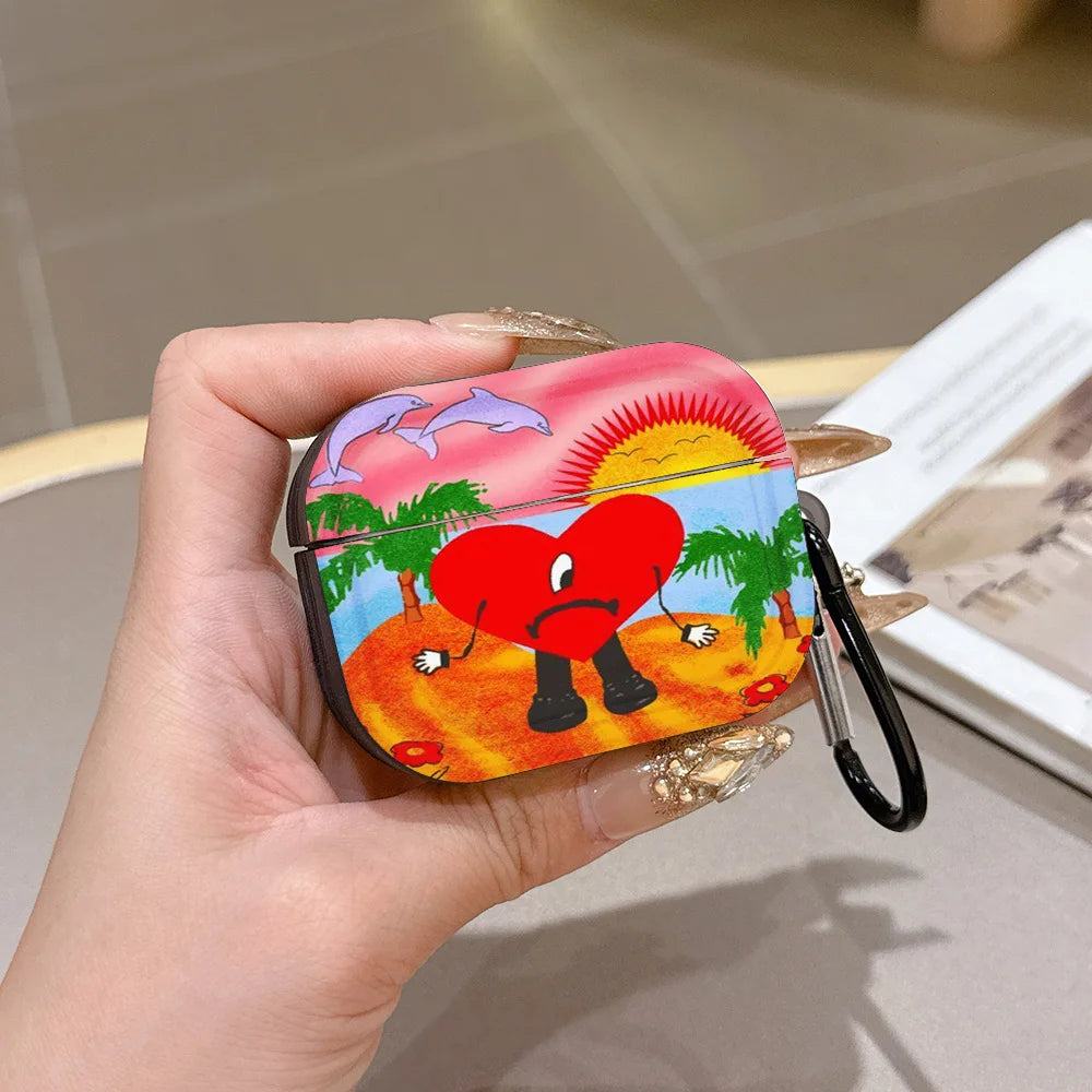 Singer B-Bad B-Bunny Translucent Silicone Case for Airpods 4 3 Pro 2 1 Wireless earphone Headphone Pro2 Protective Covers