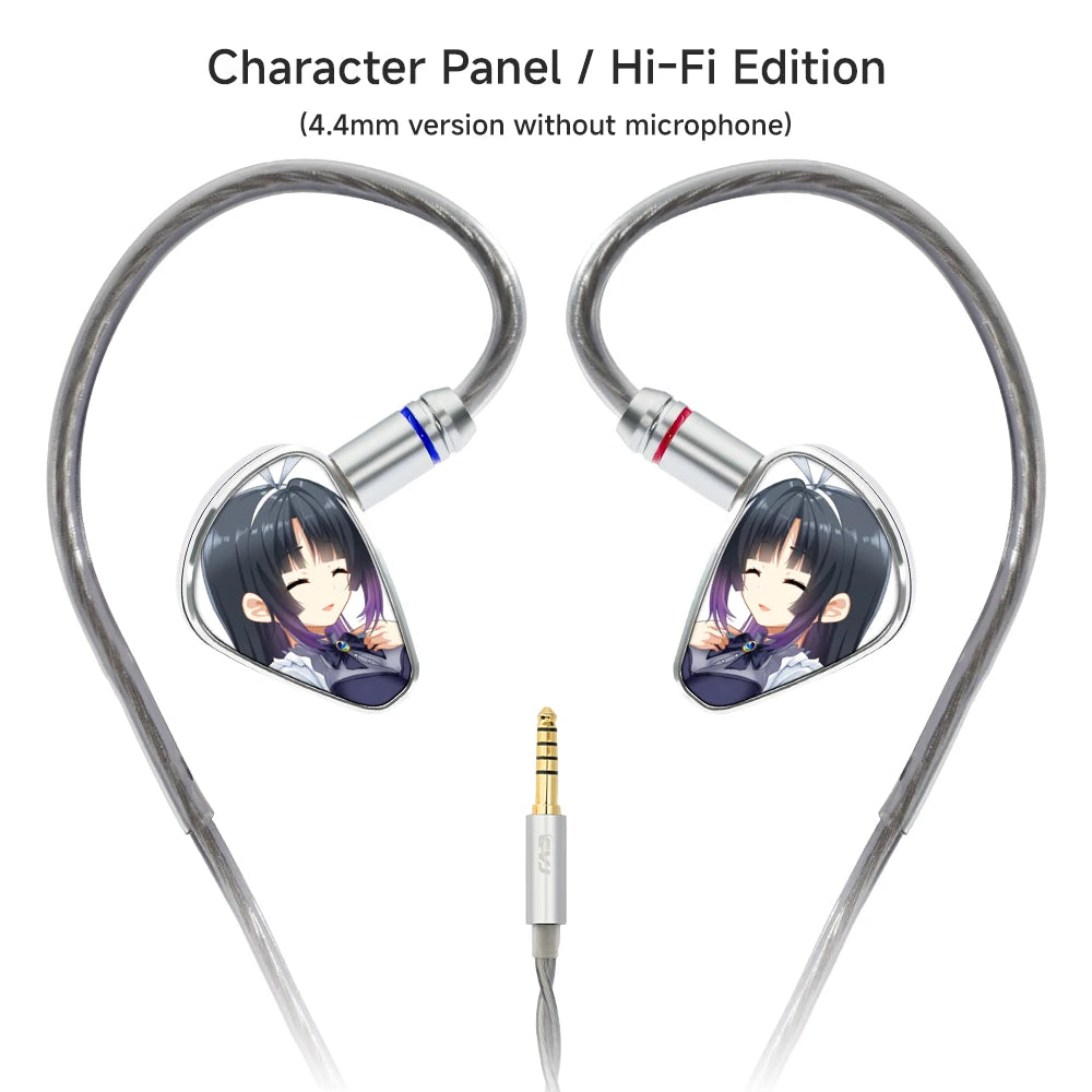 CVJ KIRA HiFi IEM In-Ear Earphones Wired Detachable Cable 3.5mm Type-C 4.4mm Balanced Earbuds For Music Gaming Anime Design
