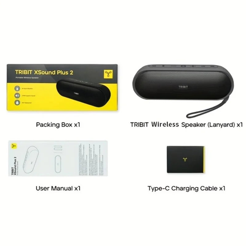 Tribit XSound Plus 2 Portable Wireless Speaker, 30W XBass, IPX7, 24-Hour Playtime, Stereo Sound, Built-in Mic for Camping Travel