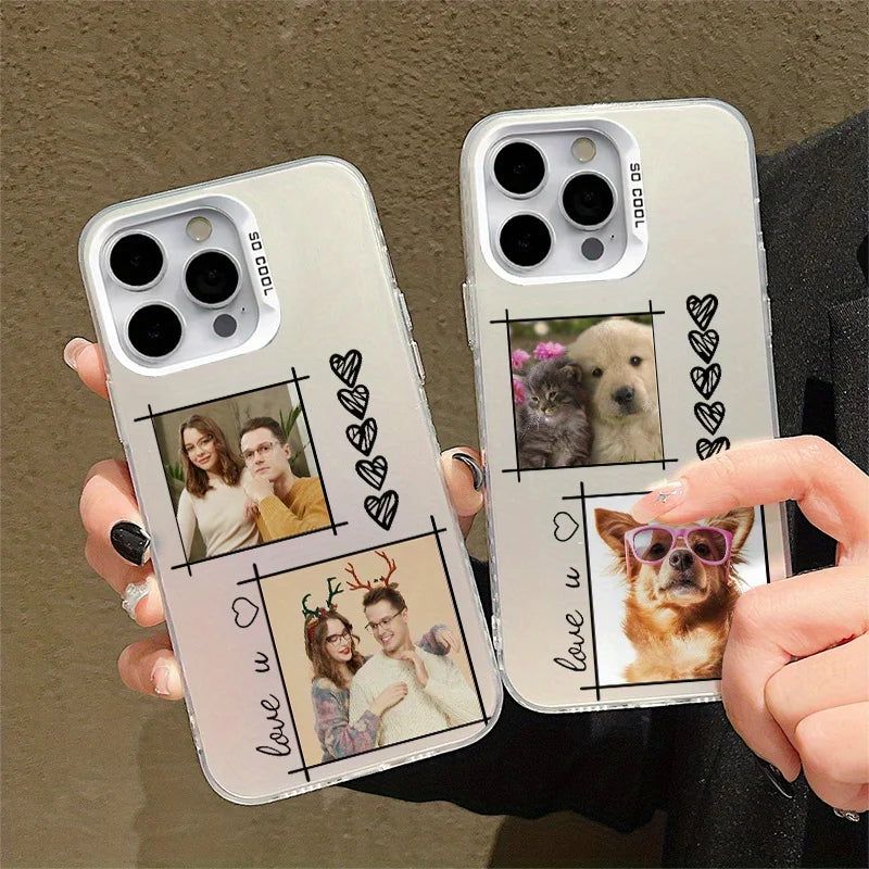 DIY Name Personalised Photos Customized Luxury IMD Cover For iPhone 11 12 13 14 15 16 17 Air Pro Max 7 8 Plus X XS XR 16E Gift