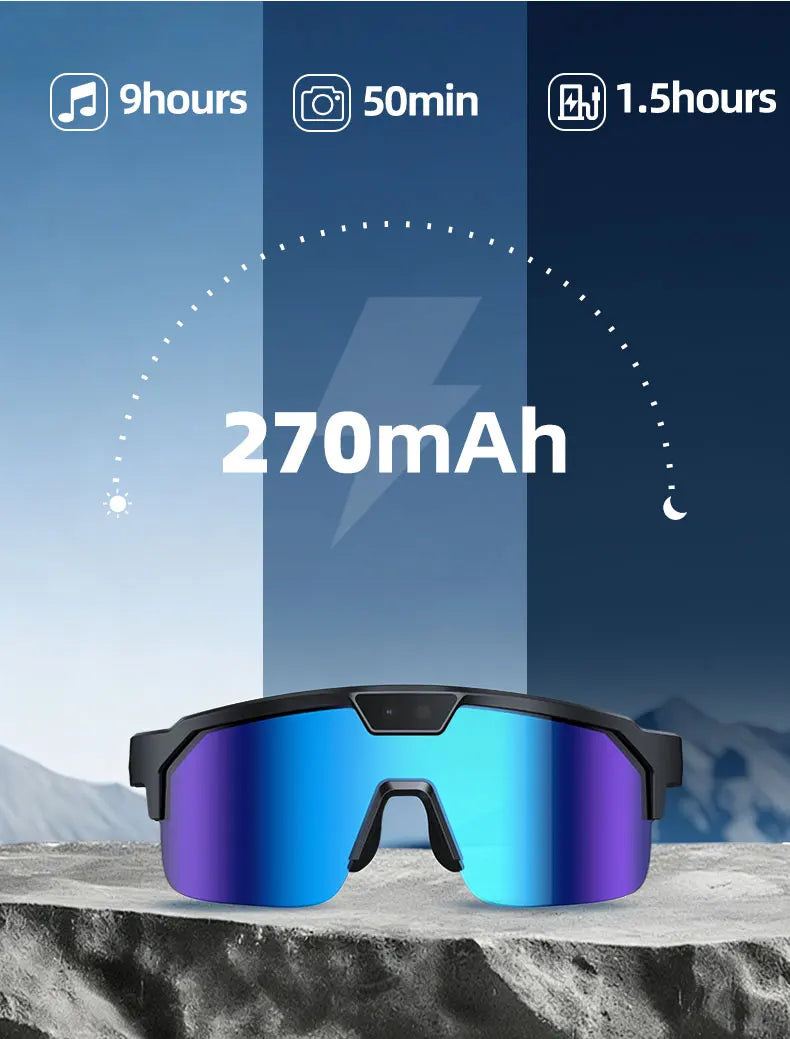 2026 New Smart Glasses Translation Travel Cycling Sports Goggles Anti Blue Light Click Take Photos Videos Smartglasses Outdoor