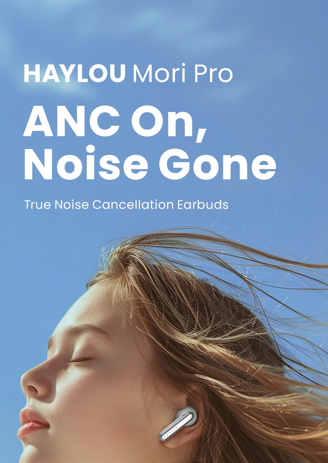 HAYLOU Mori Pro Bluetooth 5.4 Earphones Wireless 43dB Adaptive Hybrid ANC Hi-Res LDAC Earbuds 6 Mic Headphones 28H Battery Life